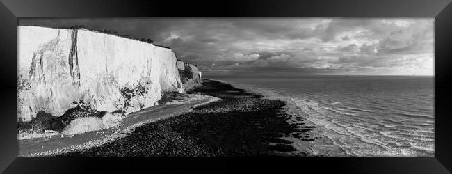 White Cliffs of Dover black and white Framed Print by Sonny Ryse