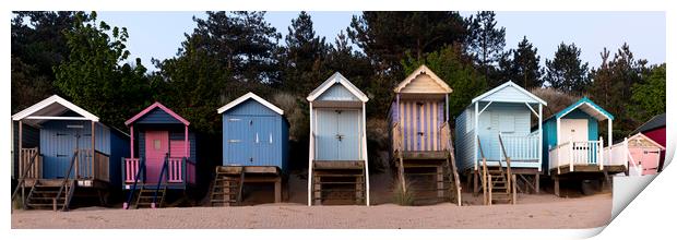 Wells Next the Sea Colouful Beach huts england Print by Sonny Ryse