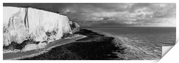 White Cliffs of Dover black and white Print by Sonny Ryse