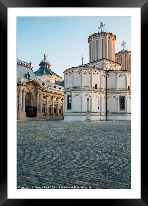 Patriarchal cathedral in Bucharest Framed Mounted Print by Sanga Park