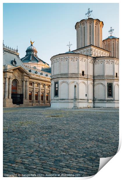 Patriarchal cathedral in Bucharest Print by Sanga Park
