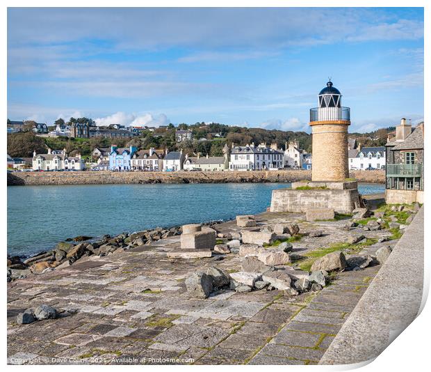 Light tower in Port Patrick Harbour, Port Patrick, Dumfries & Galloway, Scotland Print by Dave Collins