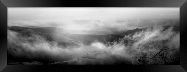 Yorkshire Dales mist black and white Framed Print by Sonny Ryse