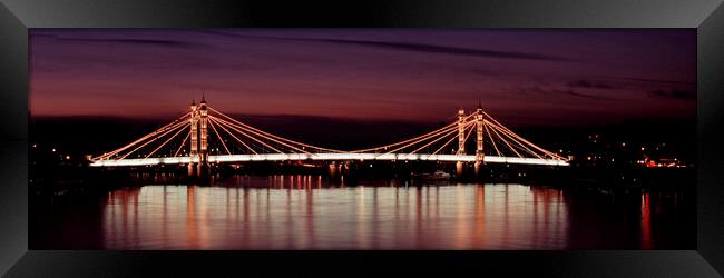 Albert Bridge London at night Framed Print by Sonny Ryse