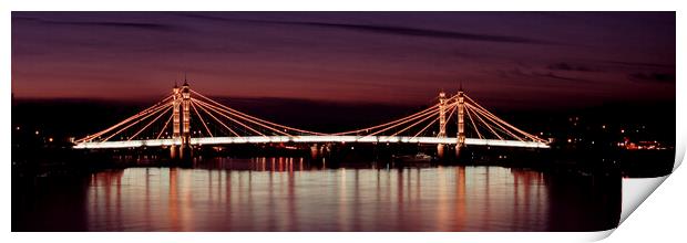 Albert Bridge London at night Print by Sonny Ryse