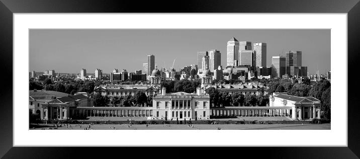Greenwhich Park and the National Maritime Museum London black an Framed Mounted Print by Sonny Ryse