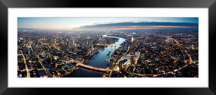 London Thames and the Skyline at Sunrise Framed Mounted Print by Sonny Ryse
