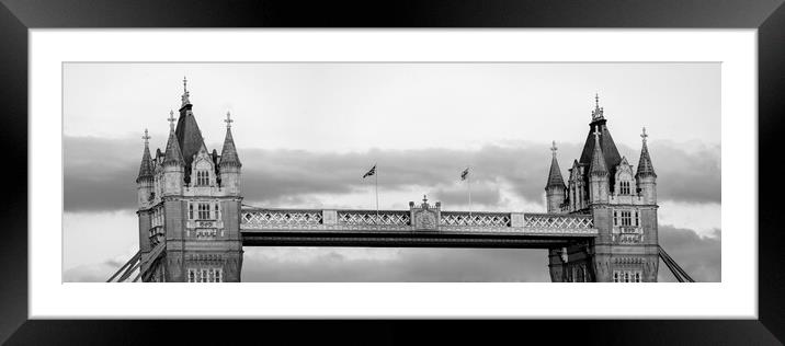 Tower Bridge in London in Black and white Framed Mounted Print by Sonny Ryse