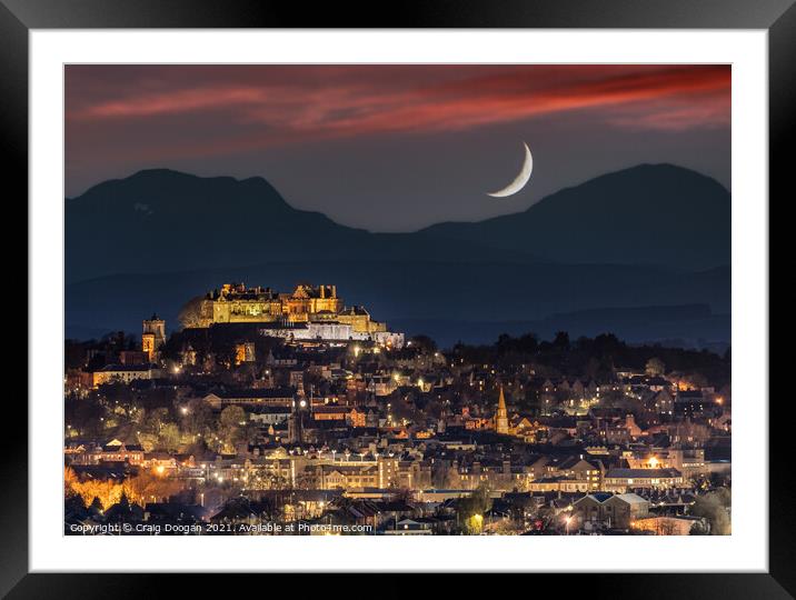 Stirling Castle Moonscape Framed Mounted Print by Craig Doogan