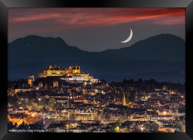 Stirling Castle Moonscape Framed Print by Craig Doogan