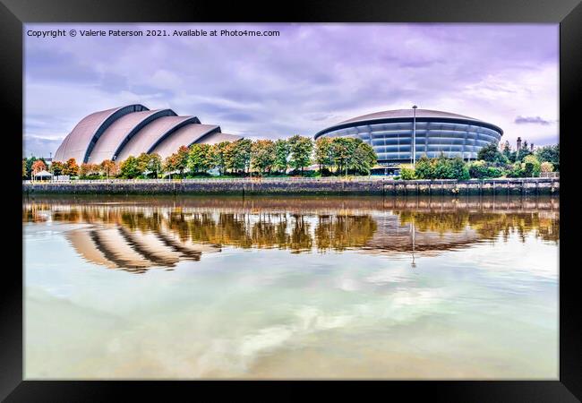 Glasgow Waterfront Reflection Framed Print by Valerie Paterson