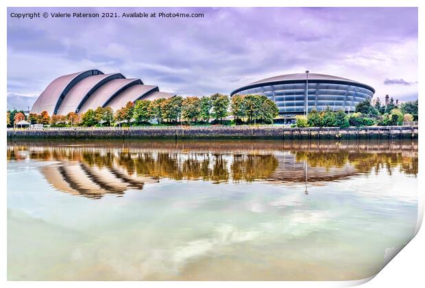 Glasgow Waterfront Reflection Print by Valerie Paterson