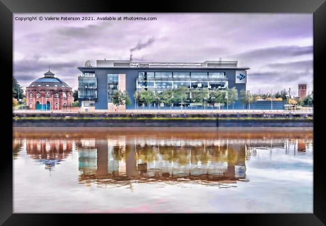 Glasgow City Reflection Framed Print by Valerie Paterson