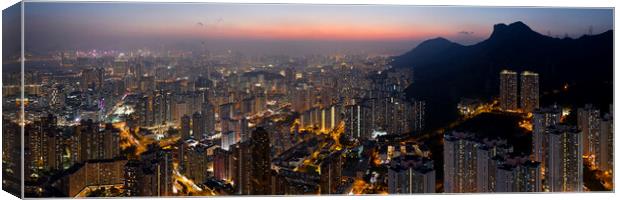 Hong Kong Skyline at sunrise Canvas Print by Sonny Ryse
