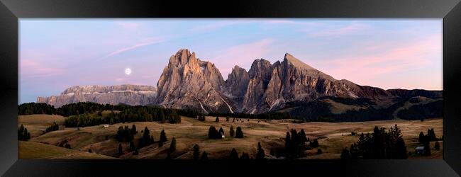 Alp di Suisse Seiser Alm Aline Meadow Sassopiatto sunset Italian Framed Print by Sonny Ryse