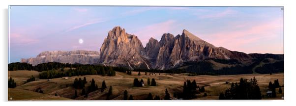 Alp di Suisse Seiser Alm Aline Meadow Sassopiatto sunset Italian Acrylic by Sonny Ryse
