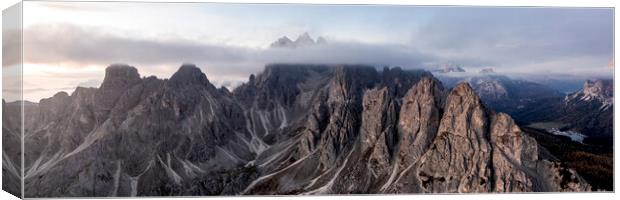 Cadini Peaks Tre Cime de Laveredo Italian Dolomites Canvas Print by Sonny Ryse