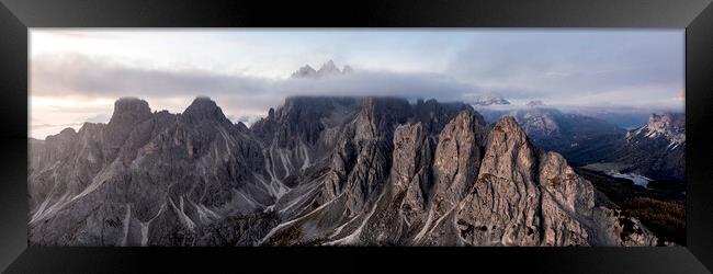 Cadini Peaks Tre Cime de Laveredo Italian Dolomites Framed Print by Sonny Ryse
