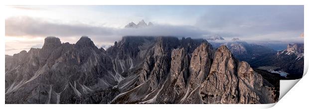 Cadini Peaks Tre Cime de Laveredo Italian Dolomites Print by Sonny Ryse