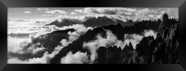 Dolomites mountains mist Italy Framed Print by Sonny Ryse