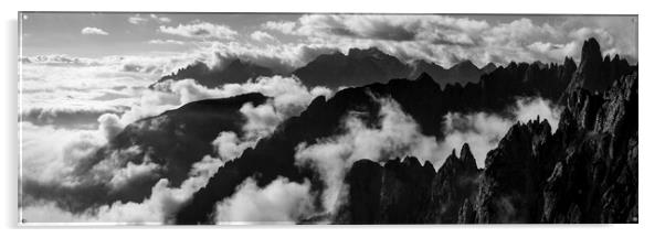 Dolomites mountains mist Italy Acrylic by Sonny Ryse