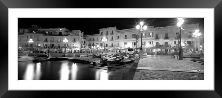 Liparis Island Italy Port Black and White Framed Mounted Print by Sonny Ryse