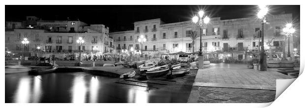 Liparis Island Italy Port Black and White Print by Sonny Ryse