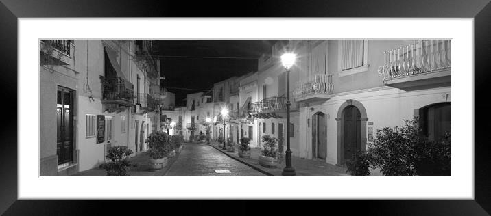 Liparis Island Street Italy black and white Framed Mounted Print by Sonny Ryse
