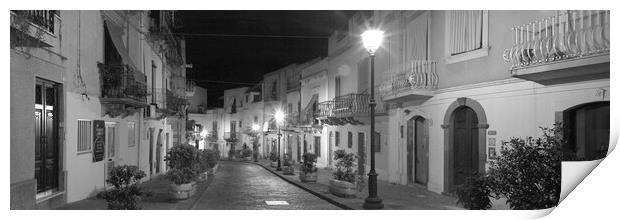 Liparis Island Street Italy black and white Print by Sonny Ryse