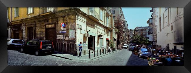 Napoli Street Scene Italy Framed Print by Sonny Ryse
