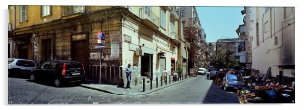Napoli Street Scene Italy Acrylic by Sonny Ryse