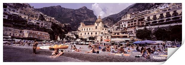 Positano Beach Italy Amalfi Coast Print by Sonny Ryse