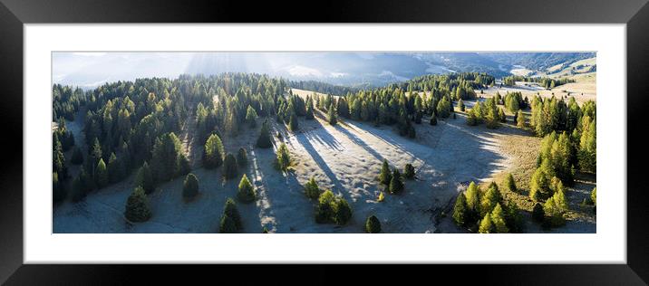 Seiser Alm trees drone DJI_0677-Pano-Edit Framed Mounted Print by Sonny Ryse