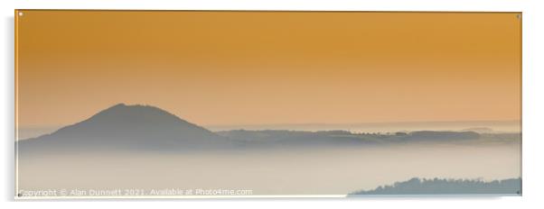 Sunrise mist in the valley Acrylic by Alan Dunnett