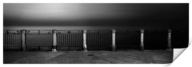 Tropea Italy Black and white ocean view Print by Sonny Ryse