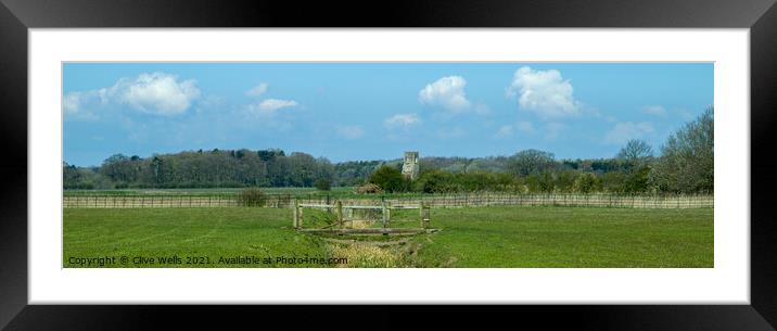 Abandonded church over the bridge Framed Mounted Print by Clive Wells