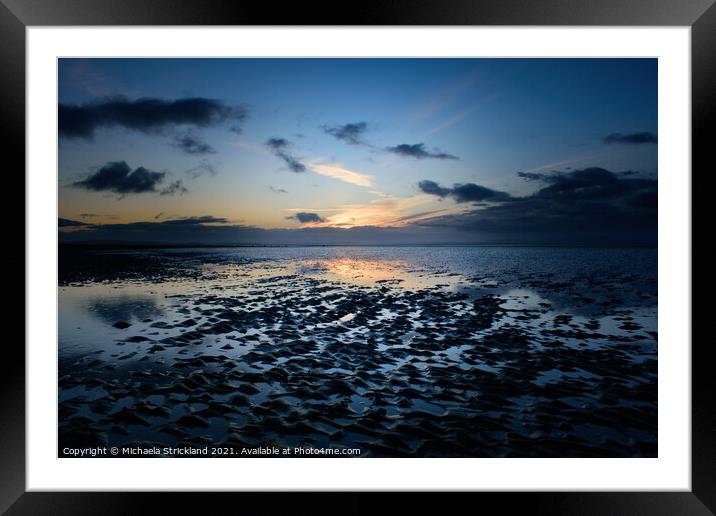 sunrise at bardsea beach, cumbria, UK Framed Mounted Print by Michaela Strickland