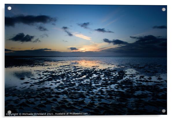 sunrise at bardsea beach, cumbria, UK Acrylic by Michaela Strickland