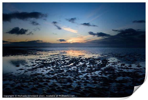 sunrise at bardsea beach, cumbria, UK Print by Michaela Strickland