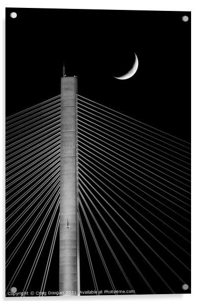 Forth Bridge Moonscape Acrylic by Craig Doogan