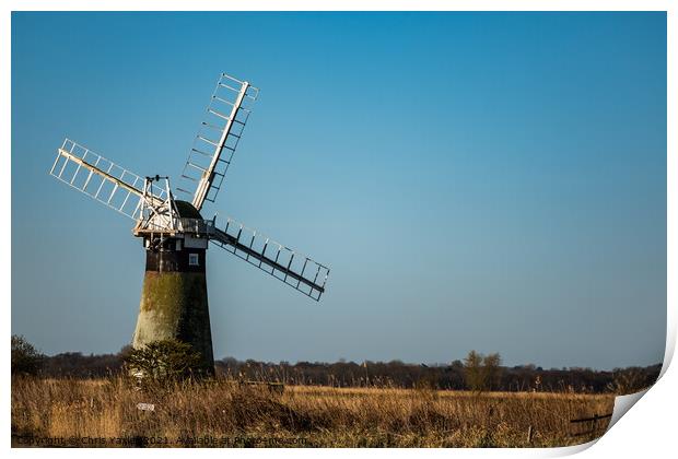 St Benets Drainage Mill on the River Thurne, Norfolk Print by Chris Yaxley