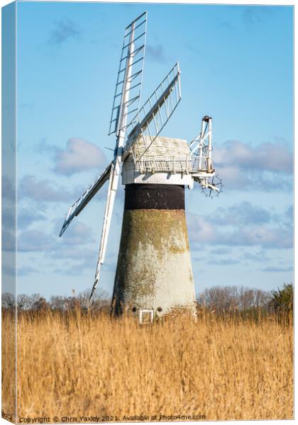 St Benets Drainage Mill, Thurne, Norfolk Canvas Print by Chris Yaxley