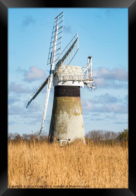 St Benets Drainage Mill, Thurne, Norfolk Framed Print by Chris Yaxley