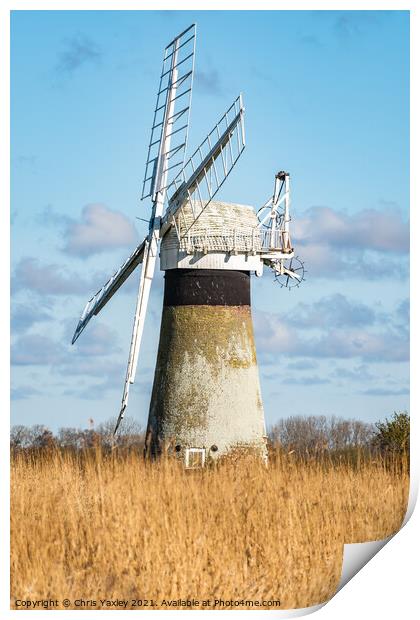 St Benets Drainage Mill, Thurne, Norfolk Print by Chris Yaxley