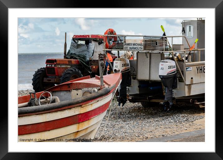 Cromer crab fishing Framed Mounted Print by Chris Yaxley