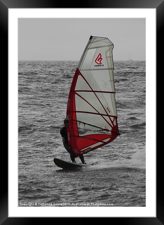 Red Sail Framed Mounted Print by Catherine Fowler