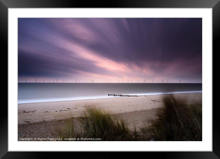 Flow- long exposure Caister beach Framed Mounted Print by Martin Tosh