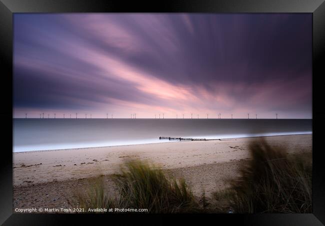 Flow- long exposure Caister beach Framed Print by Martin Tosh