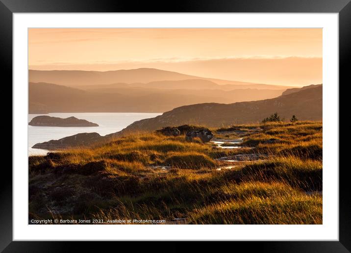 Hazy Lazy days of Summer Loch Torridon SCOTLAND Framed Mounted Print by Barbara Jones