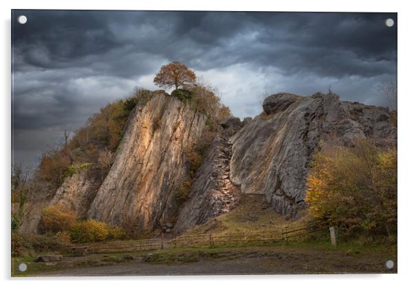 Dinas Rock at Pontneddfechan Acrylic by Leighton Collins